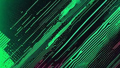 The primary subject of the image is a green and pink patterned background. The setting is a black background, which contrasts with the vibrant colors of the pattern. The visual style appears to be a digital art or illustration, as the colors and patterns are intricate and detailed. The overall atmosphere of the image is lively and energetic, with the green and pink colors evoking a sense of freshness and vitality.