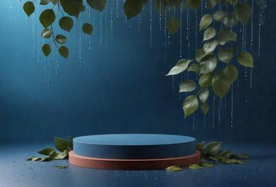 The primary subject of the image is a blue circle, which is the main object, scene, or focus of the image. The setting/background features a blue wall, and the visual style is a painting. The colors and mood of the image are predominantly blue, creating a calm and serene atmosphere.
