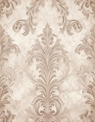 The primary subject of the image is a decorative wallpaper with a floral pattern. The setting is a white wall, and the visual style is a patterned design. The colors and mood of the image are predominantly white, giving it a clean and elegant appearance.
