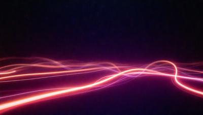 The primary subject of the image is a red and purple light streak, which appears to be a digital art or illustration. The setting is a dark background, and the visual style gives the impression of a futuristic or space-themed scene. The colors and mood of the image are predominantly red and purple, creating a vibrant and energetic atmosphere.