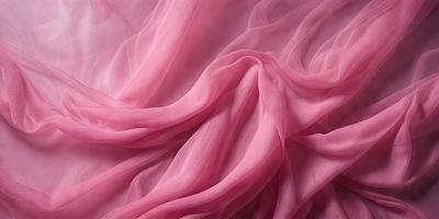 The primary subject of the image is a pink fabric, which appears to be a piece of silk. The setting is a room with a pink background, creating a warm and inviting atmosphere. The visual style is a close-up of the pink fabric, showcasing its texture and details. The colors and mood of the image are predominantly pink, giving it a soft and feminine appearance.