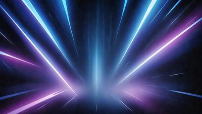 The primary subject of the image is a purple and blue tunnel. The setting is a dark background, which contrasts with the bright colors of the tunnel. The visual style appears to be a digital art or illustration, as the tunnel is depicted in a stylized manner. The dominant colors of the image are purple and blue, creating a sense of depth and a futuristic atmosphere.