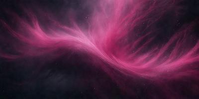 The primary subject of the image is a pink nebula, which is a swirling mass of gas and dust in space. The setting is a dark, starry sky, with the nebula being the main focus of the image. The visual style is a combination of a photo and digital art, creating a unique and captivating representation of the pink nebula. The colors and mood of the image are predominantly pink, which gives the scene a warm and vibrant atmosphere.