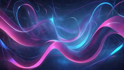 The primary subject of the image is a vibrant, colorful, and abstract design. The setting is a dark background, which contrasts with the bright colors of the design. The visual style is a combination of digital art and illustration, creating a unique and eye-catching pattern. The dominant colors are pink, blue, and purple, giving the image a lively and energetic atmosphere.