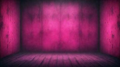 The primary subject of the image is a pink wall with a purple background. The setting is a stage or a theater, as indicated by the presence of a curtain. The visual style is a combination of a photo and a digital art, creating a unique and artistic representation of the scene. The colors and mood of the image are predominantly pink and purple, giving it a warm and inviting atmosphere.