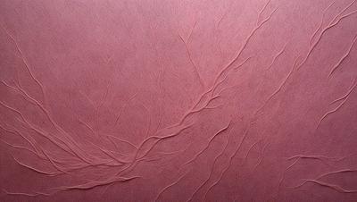 The primary subject of the image is a close-up of a pink surface with a pattern of red veins or streaks. The setting appears to be a room with a wall painted in a pinkish hue. The visual style of the image is a close-up of the pink surface, which gives it a unique and intriguing appearance. The colors and mood of the image are predominantly pink and red, creating a warm and inviting atmosphere.
