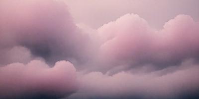 The primary subject of the image is a cloudy sky with pink clouds. The setting is a cloudy day, and the visual style is a photo. The colors and mood of the image are predominantly pink, creating a soft and serene atmosphere.
