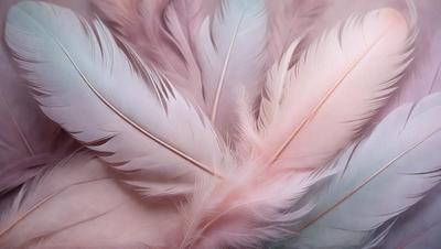 The primary subject of the image is a close-up of a pink feather. The setting is a pink background, which creates a contrast with the feather. The visual style is a photo, showcasing the intricate details of the feather. The colors and mood of the image are predominantly pink, giving it a soft and delicate appearance.