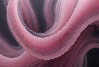 The primary subject of the image is a pink and purple swirl, which appears to be a digital art or illustration. The setting is a black background, which contrasts with the vibrant colors of the swirl. The visual style suggests a creative and artistic approach to the image. The dominant colors are pink and purple, giving the swirl a lively and energetic appearance.