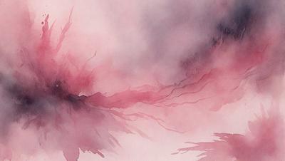 The primary subject of the image is a large, dark, and somewhat distorted bird. The bird is flying through a pink and purple sky, which creates a dreamy and surreal atmosphere. The setting appears to be a cloudy sky, and the visual style is a combination of digital art and illustration. The dominant colors in the image are pink and purple, which contribute to the overall mood of the scene.