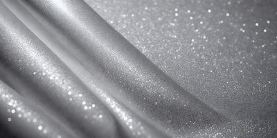 The primary subject of the image is a silver metal surface, which appears to be a piece of metal foil. The setting is a close-up view of the foil, showcasing its texture and reflective properties. The visual style is a realistic representation of the metal foil, with no indication of digital art or illustration. The colors and mood of the image are predominantly silver and reflective, creating a sense of shine and reflective surfaces.
