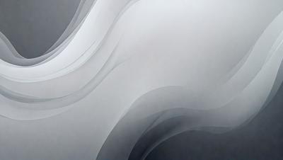 The primary subject of the image is a large, white, flowing wave. The setting is a gray background, which adds to the overall atmosphere. The visual style is a combination of a photo and digital art, creating a unique and captivating scene. The dominant colors are white and gray, which contribute to the overall mood of the image.