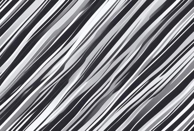 The primary subject of the image is a black and white zebra pattern. The setting is a black and white background, which creates a striking contrast with the zebra pattern. The visual style is a combination of a photo and digital art, as it appears to be a close-up of the zebra pattern. The dominant colors are black and white, giving the image a classic and timeless appearance.