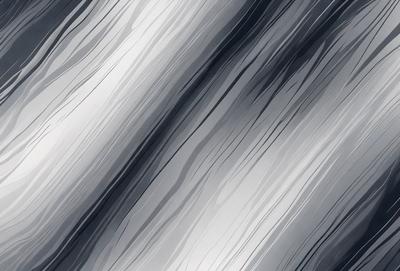 The primary subject of the image is a large, gray and white striped pattern. The setting is a black and white background, which adds a sense of contrast to the pattern. The visual style is a combination of digital art and illustration, creating a unique and artistic representation of the striped pattern. The colors and mood of the image are predominantly gray and white, with a slightly moody atmosphere due to the black and white background.