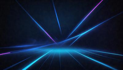 The primary subject of the image is a blue light, which appears to be a neon light or a light effect. The setting is a dark background, which contrasts with the blue light. The visual style of the image is digital art, as it is a computer-generated image. The dominant colors in the image are blue and black, creating a moody and atmospheric scene.