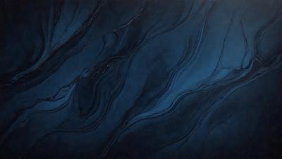 The primary subject of the image is a blue marble-like surface with a pattern of swirls and waves. The setting is a dark blue background, which creates a striking contrast with the blue marble. The visual style appears to be a combination of a photo and a digital art or illustration, as the marble pattern is intricately detailed and the overall atmosphere is moody and dramatic.