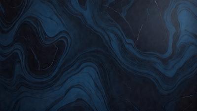 The primary subject of the image is a blue marble countertop. The setting is a kitchen, with the countertop being the main focus of the scene. The visual style is a close-up of the marble countertop, showcasing its unique texture and color. The dominant colors in the image are blue and black, creating a sleek and modern atmosphere.