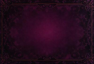 The primary subject of the image is a purple background with a patterned design. The setting is a dark room, and the visual style appears to be a combination of a photo and a digital art or illustration. The dominant colors are purple and black, creating a moody and dramatic atmosphere.