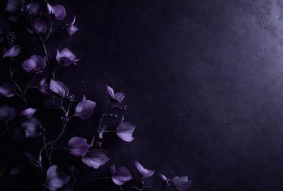 Purple flowers on a black background.