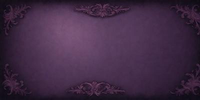The primary subject of the image is a purple background with a decorative design. The setting is a dark room, and the visual style appears to be a combination of a photo and a digital art or illustration. The colors and mood of the image are predominantly purple, creating a moody and dramatic atmosphere.