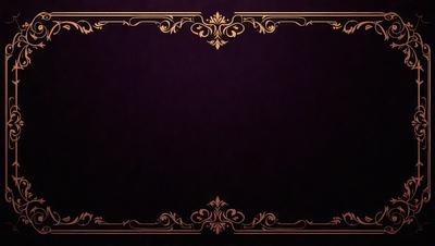 The primary subject of the image is a decorative frame with a gold border. The setting is a black background, which contrasts with the gold frame. The visual style is a combination of digital art and illustration, creating a unique and elegant design. The colors and mood of the image are predominantly black and gold, giving it a sophisticated and luxurious appearance.