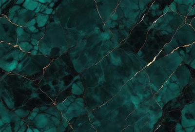 The primary subject of the image is a close-up of a marble countertop with a green tint. The setting is a kitchen or bathroom counter, and the visual style is a photo. The countertop has a unique and beautiful texture, with a mix of green and black colors. The overall atmosphere is elegant and sophisticated, reflecting the luxurious and high-quality material of the marble countertop.