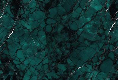 The primary subject of the image is a close-up of a marble countertop with a green tint. The setting is a kitchen or bathroom counter, and the visual style is a photo. The dominant colors are green and black, creating a modern and sophisticated atmosphere.