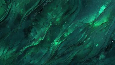 The primary subject of the image is a large, green, and textured rock formation. The setting is a dark, underwater environment, with the rock formation being the main focus of the image. The visual style is a combination of a photo and digital art, creating a unique and intriguing appearance. The dominant colors are green, with the rock formation being the main source of color, and the overall atmosphere is mysterious and captivating.