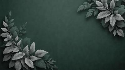 The primary subject of the image is a green background with a leaf design. The setting is a wall, and the visual style is a combination of a photo and digital art. The colors are predominantly green, and the mood is calm and serene.