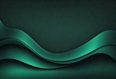 The primary subject of the image is a green wave or a green water-like pattern. The setting is a dark background, which creates a contrast with the green wave. The visual style appears to be a digital art or illustration, as the wave is depicted in a smooth and detailed manner. The colors and mood of the image are predominantly green, giving it a calm and soothing atmosphere.
