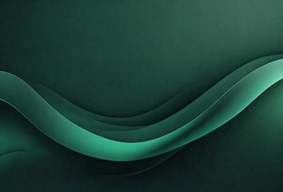 The primary subject of the image is a green background with a wave-like pattern. The setting is a dark background, which creates a contrast with the green wave. The visual style is a combination of digital art and illustration, giving the image a modern and artistic appearance. The dominant colors are green and black, creating a calm and soothing atmosphere.