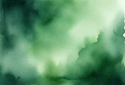The primary subject of the image is a green cloudy sky. The setting is a cloudy environment, and the visual style is a painting or drawing. The colors and mood of the image are predominantly green, creating a calm and serene atmosphere.