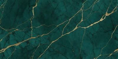 The primary subject of the image is a close-up of a green marble wall with gold veins. The setting is a room with a blue background. The visual style is a photo of the marble wall. The dominant colors are green and gold, creating a luxurious and elegant atmosphere.