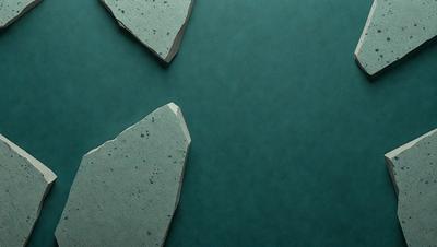 The primary subject of the image is a large, square-shaped piece of marble or stone. The marble is placed on a green surface, which could be a table or a countertop. The visual style of the image is a close-up, focusing on the marble and its texture. The colors in the image are predominantly green, with the marble being the main focus and the green surface providing a contrasting background. The overall atmosphere of the image is one of elegance and sophistication, as