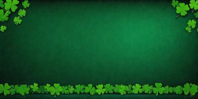 The primary subject of the image is a green background with a pattern of shamrocks. The setting is a green wall, and the visual style is a digital art or illustration. The dominant colors are green and white, creating a calm and serene atmosphere.