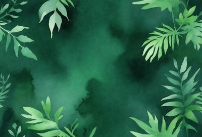 The image features a green background with a variety of green leaves. The leaves are scattered throughout the scene, creating a lush and vibrant atmosphere. The primary subject of the image is the green leaves, which are the main focus and dominate the visual style. The setting appears to be a natural environment, possibly a forest or a garden, with the leaves providing a sense of depth and texture to the scene.