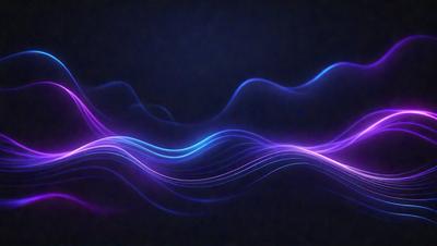 The primary subject of the image is a blue wave or a blue light, which appears to be a digital art or illustration. The setting is a dark background, which adds to the overall mood of the image. The visual style is modern and captivating, with the blue wave or light being the main focus of the image.