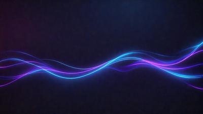 The primary subject of the image is a purple and blue wave-like pattern. The setting is a dark background, which contrasts with the vibrant colors of the wave. The visual style appears to be a digital art or illustration, as the wave is depicted in a stylized manner. The dominant colors are purple and blue, creating a calming and serene atmosphere.