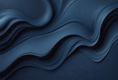 The primary subject of the image is a blue wave, which is the main object, scene, or focus of the image. The setting or background is a dark blue surface, which adds to the overall atmosphere. The visual style of the image is a digital art or illustration, as it is a well-crafted and detailed representation of the blue wave. The colors and mood of the image are predominantly blue, creating a calm and serene atmosphere.