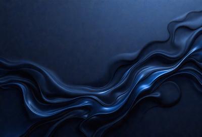 The primary subject of the image is a blue, flowing, and swirling pattern. The setting is a dark blue background, which creates a striking contrast with the blue pattern. The visual style appears to be a digital art or illustration, as the blue swirls are intricately detailed and the overall composition is visually appealing. The colors and mood of the image are predominantly dark and moody, with the blue pattern serving as a focal point against the dark blue background.