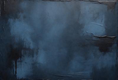 The primary subject of the image is a large, blue canvas with a dark background. The setting is a painting or artwork, and the visual style appears to be a mix of digital art and illustration. The colors are predominantly blue, creating a calm and serene atmosphere.