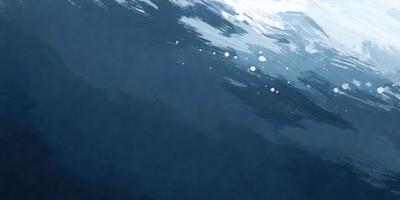 The primary subject of the image is a blue ocean with white foam. The setting is underwater, with the ocean floor visible. The visual style is a digital art or illustration, creating a vibrant and dynamic scene. The dominant colors are blue and white, with the blue ocean and white foam creating a serene and calming atmosphere.