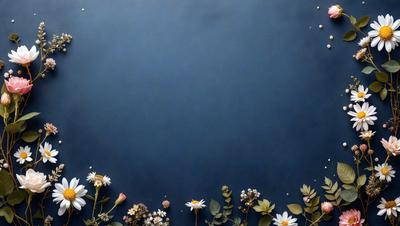 Primary subject: Flowers
Setting/background: Blue background
Visual style: Photo
Colors and mood: Blue and white, calm and serene