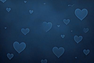 The primary subject of the image is a blue background with a pattern of hearts. The hearts are scattered across the background, creating a visually appealing and heartwarming scene. The setting appears to be a dark or nighttime environment, which adds a sense of mystery and depth to the image. The visual style is a combination of digital art and illustration, as the hearts are carefully placed and designed to create a cohesive and harmonious pattern. The colors and mood of the image are predominantly blue, which ev