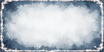 The primary subject of the image is a white canvas with a blue background. The setting is a cloudy sky, and the visual style is a combination of a photo and digital art. The colors are predominantly blue and white, creating a calm and serene atmosphere.