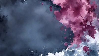 The primary subject of the image is a blue and white background with a few pink dots. The setting is a cloudy sky, and the visual style is a combination of digital art and illustration. The dominant colors are blue, white, and pink, creating a calm and serene atmosphere.