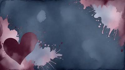 The primary subject of the image is a blue background with a few red splatters on it. The setting appears to be a dark, moody environment. The visual style of the image is a combination of digital art and illustration, with the red splatters adding a touch of color to the otherwise blue and dark scene. The overall atmosphere of the image is somewhat mysterious and intriguing.