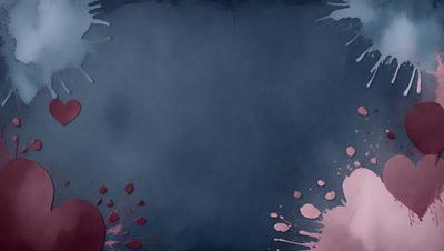 The primary subject of the image is a large, empty canvas with a blue background. The setting is a blank, dark background, which creates a dramatic and moody atmosphere. The visual style is a combination of digital art and illustration, as the canvas appears to be a digital art piece with a hand-drawn feel. The colors are predominantly blue, which adds to the overall mood of the image.