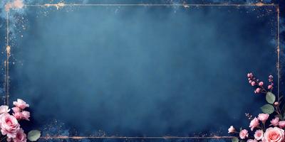 The primary subject of the image is a blue background with a white frame. The setting is a dark, moody atmosphere, likely created by the blue background and the white frame. The visual style appears to be a digital art or illustration, as it is not a photo or a traditional painting. The colors and mood of the image are predominantly dark and mysterious, with the blue background and white frame creating a sense of depth and contrast.