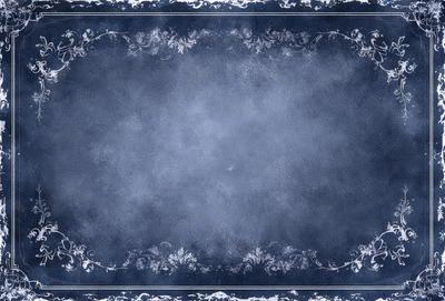 The primary subject of the image is a blue frame with a white background. The visual style appears to be a digital art or illustration, as the frame is decorated with a floral pattern. The colors and mood of the image are predominantly blue and white, creating a calm and serene atmosphere.